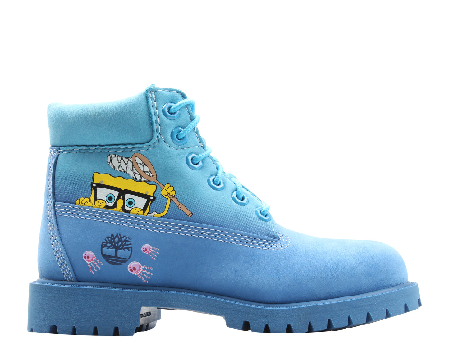 Timberland x SpongeBob Prem 6-Inch Waterproof Blue Little Kids Boots A257P