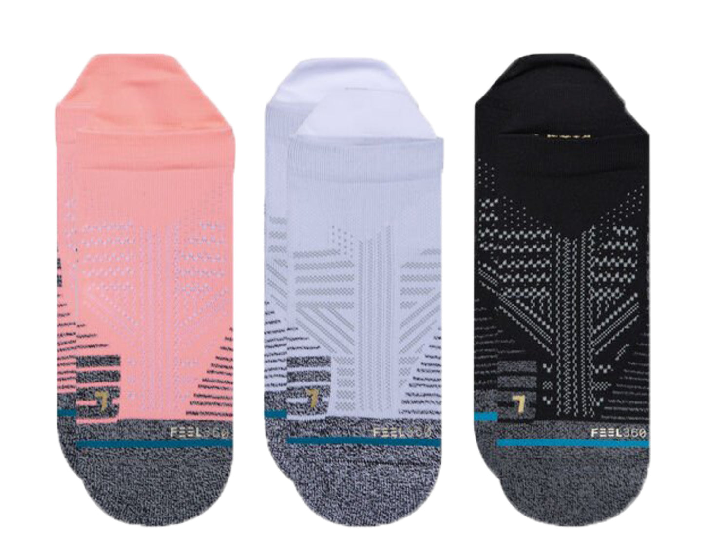 Stance Feel 360 - Athletic Tab 3 Pack Pink/Wht/Blk Ankle Socks A258A20ATA-PNK