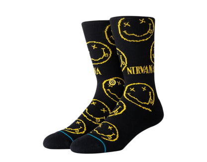 Stance Casual Nirvana Face Black/Yellow Crew Socks A556A20NIF-BLK