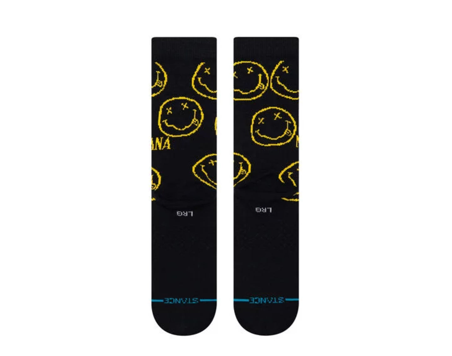 Stance Casual Nirvana Face Black/Yellow Crew Socks A556A20NIF-BLK