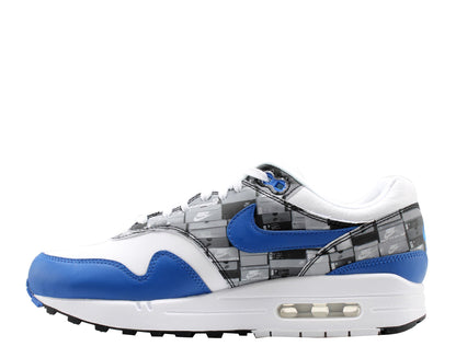 Nike Air Max 1 Print White/Game Royal/Grey Men's Running Shoes AQ0927-100
