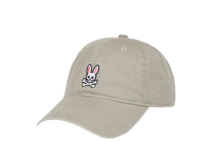 Psycho Bunny Sunbleached Greige Beige Men's Cap Dad Hat B6A815E1HT-GGE