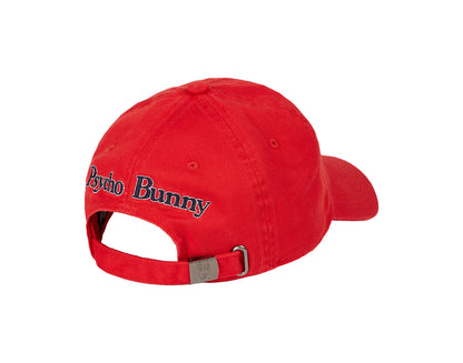 Psycho Bunny Sunbleached Fire Red Men's Cap Dad Hat B6A815E1HT-IRE