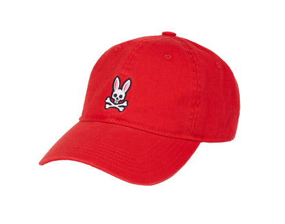 Psycho Bunny Sunbleached Fire Red Men's Cap Dad Hat B6A815E1HT-IRE