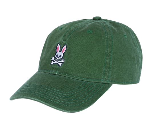 Psycho Bunny Sunbleached Vineyard Green Men's Cap Dad Hat B6A815J1HT-VIN
