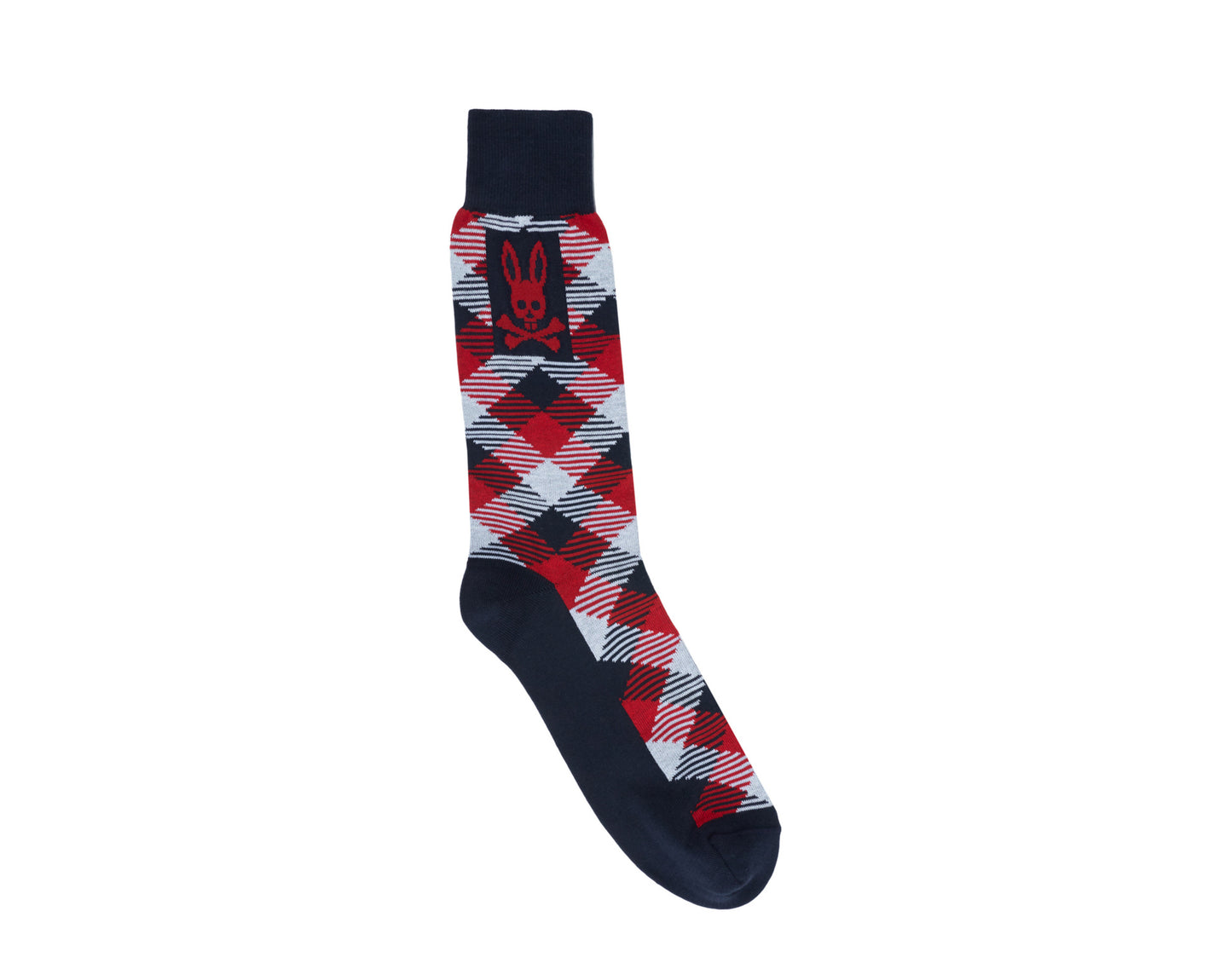 Psycho Bunny Argyle Navy/Red/Grey Men's Socks B6F872J1PB-NVY