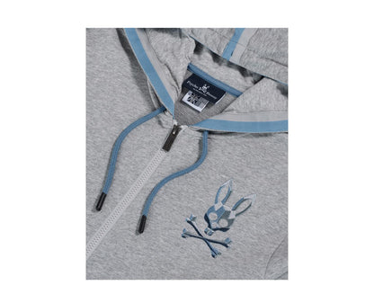 Psycho Bunny Priory Zip-Up Heather Grey/Blue Men's Hoodie B6H954L1FT-HGY