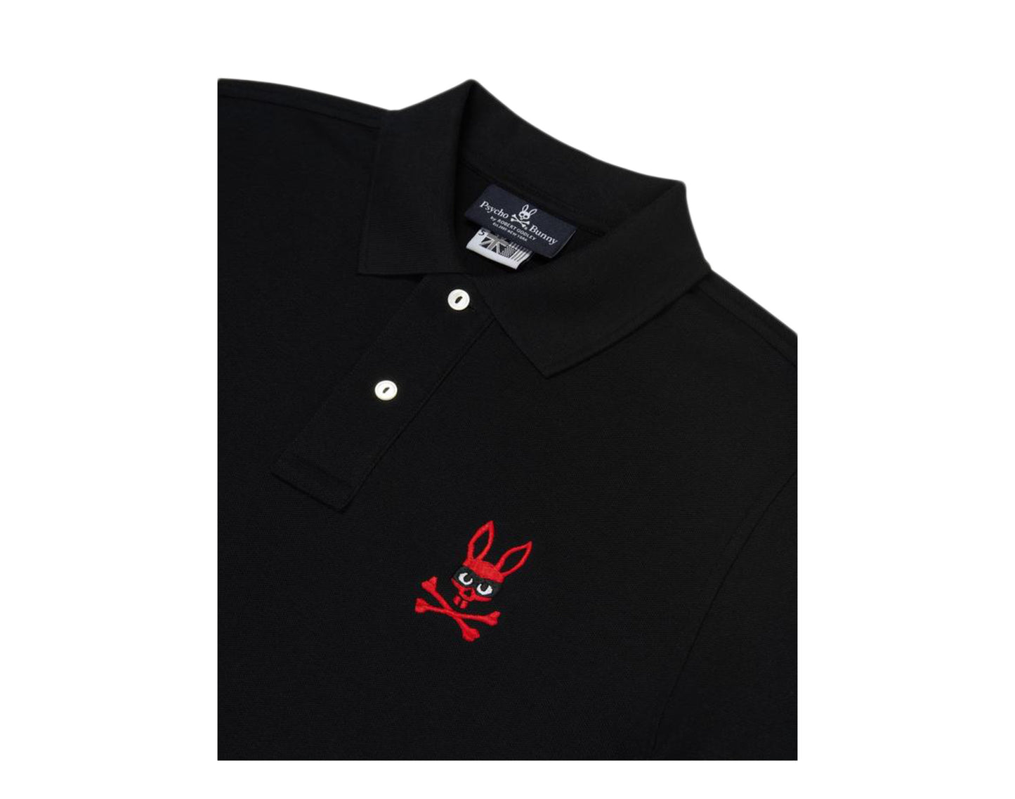 Psycho Bunny Mischief Zorro Bunny Polo Black Men's Shirt B6K446G1PC-BLK