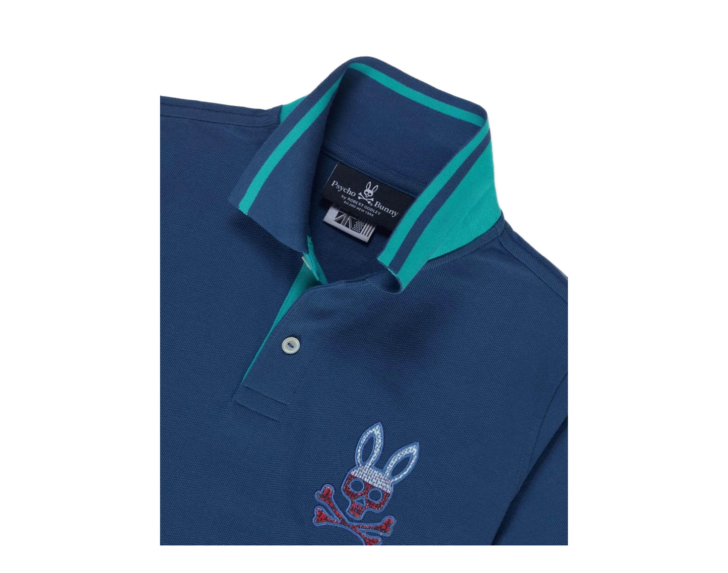 Psycho Bunny Tynemouth Polo Prussian Blue/Teal Men's Shirt B6K701J1PC-PRU
