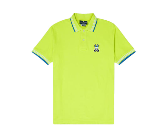 Psycho Bunny Chalton Polo Limelight Yellow/Blue Men's Shirt B6K708J1PC-LLT