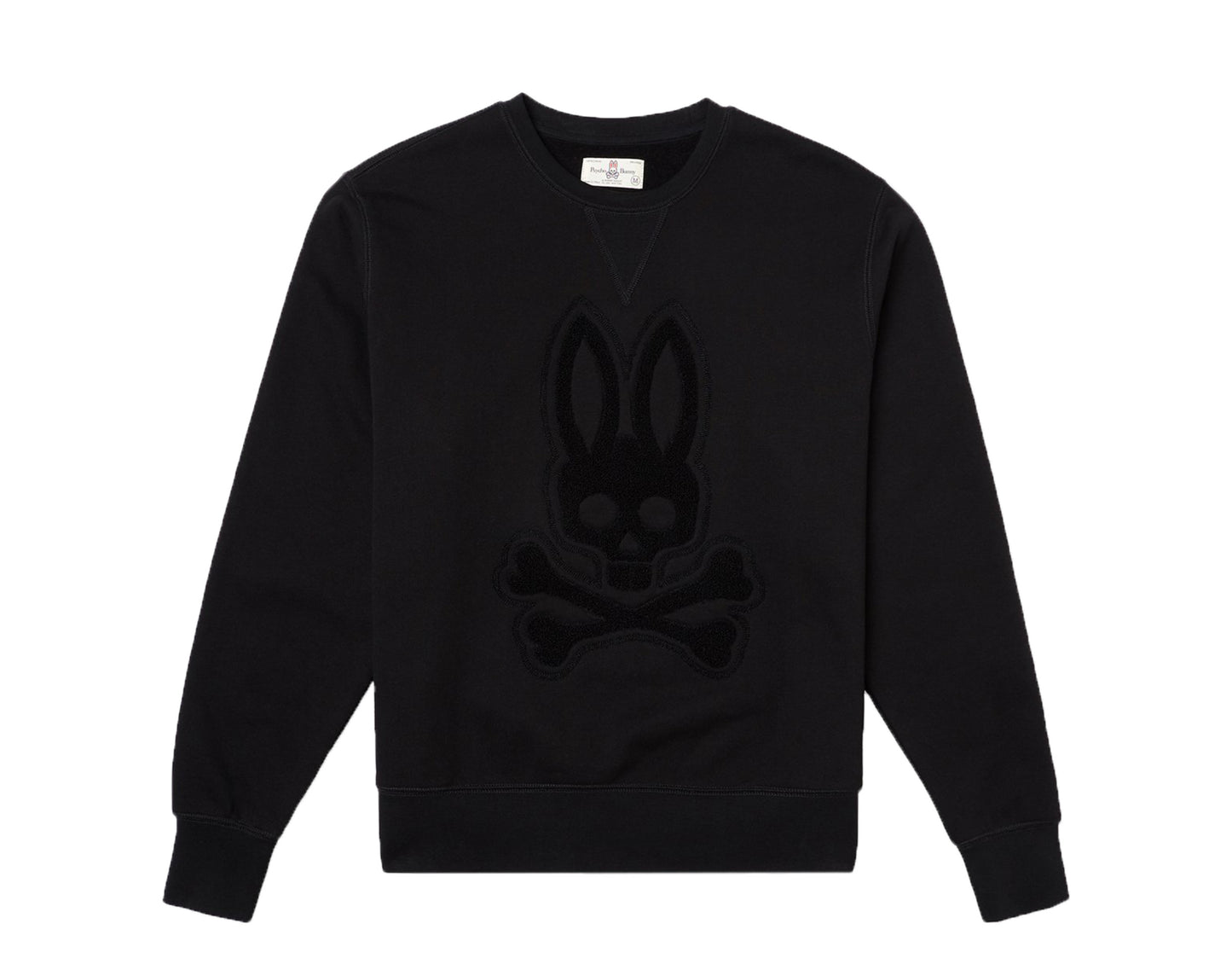 Psycho Bunny Loop Embroidered Logo Black Men's Sweatshirt B6S787B1FL-BLK