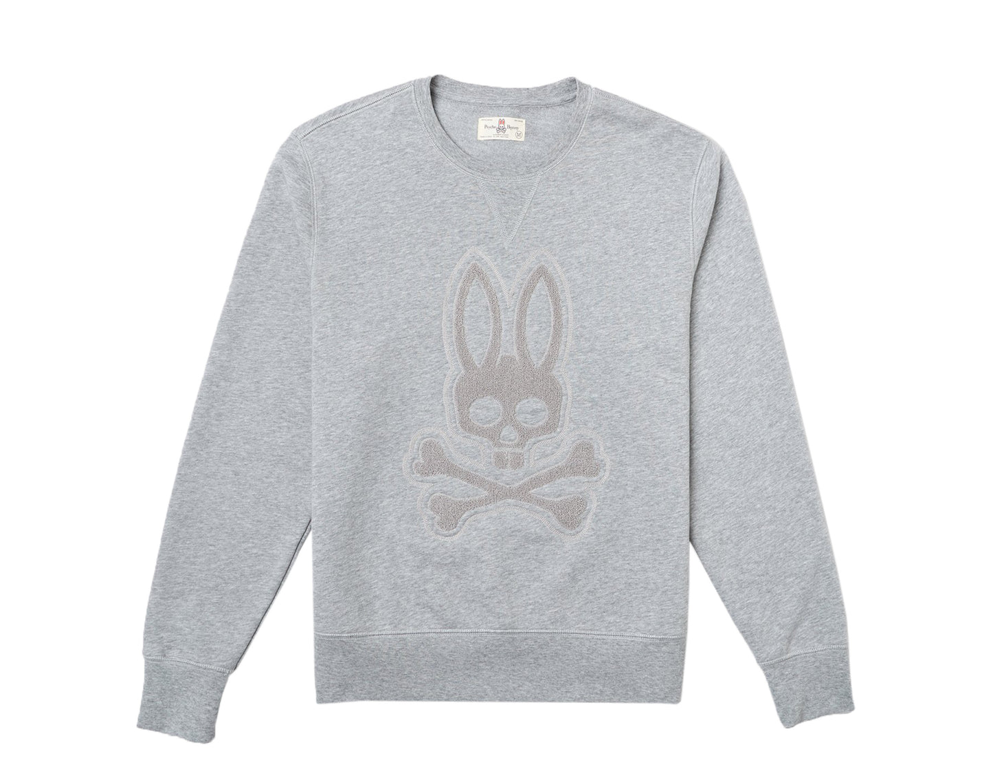 Psycho Bunny Loop Embroidered Logo Heather Grey Men's Sweatshirt B6S787B1FL-HGY
