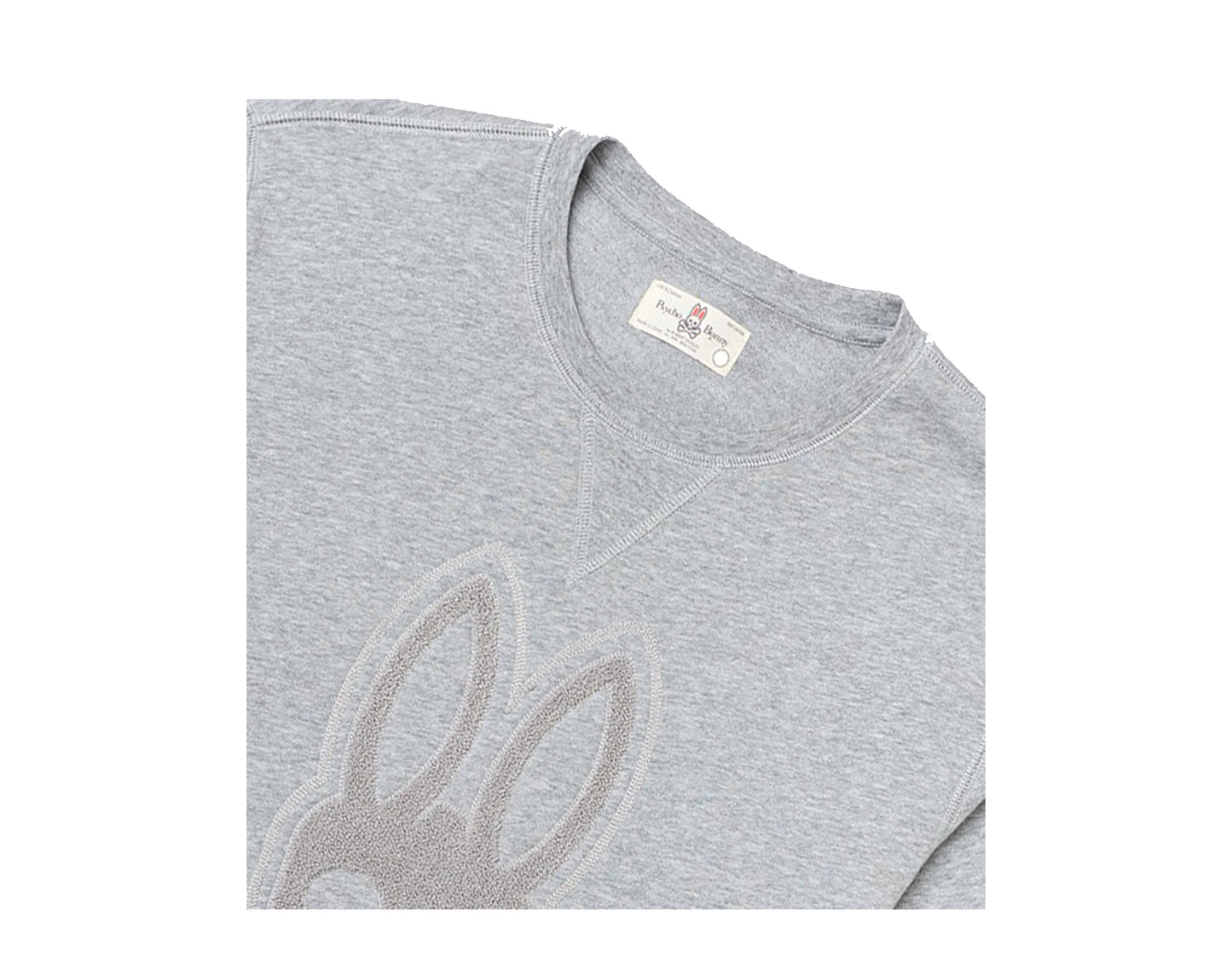 Psycho Bunny Loop Embroidered Logo Heather Grey Men's Sweatshirt B6S787B1FL-HGY