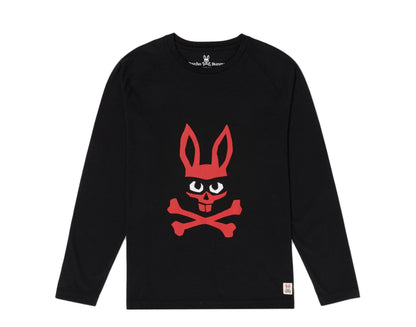 Psycho Bunny Mischief Bunny Long Sleeve Graphic Black Men's Tee Shirt B6T530G1PC-BLK