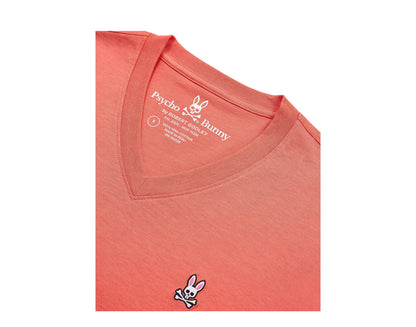 Psycho Bunny Classic V-Neck Crabapple Red Men's Tee Shirt B6U100E1PC-CBE