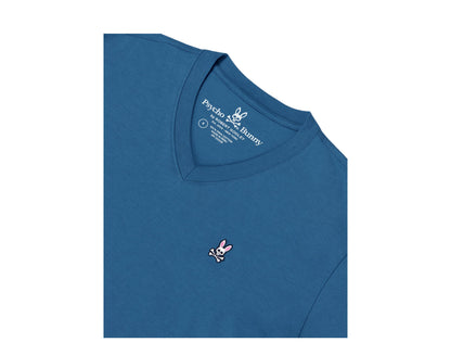 Psycho Bunny Classic V-Neck Marlin Blue Men's Tee Shirt B6U100G1PC-MLN