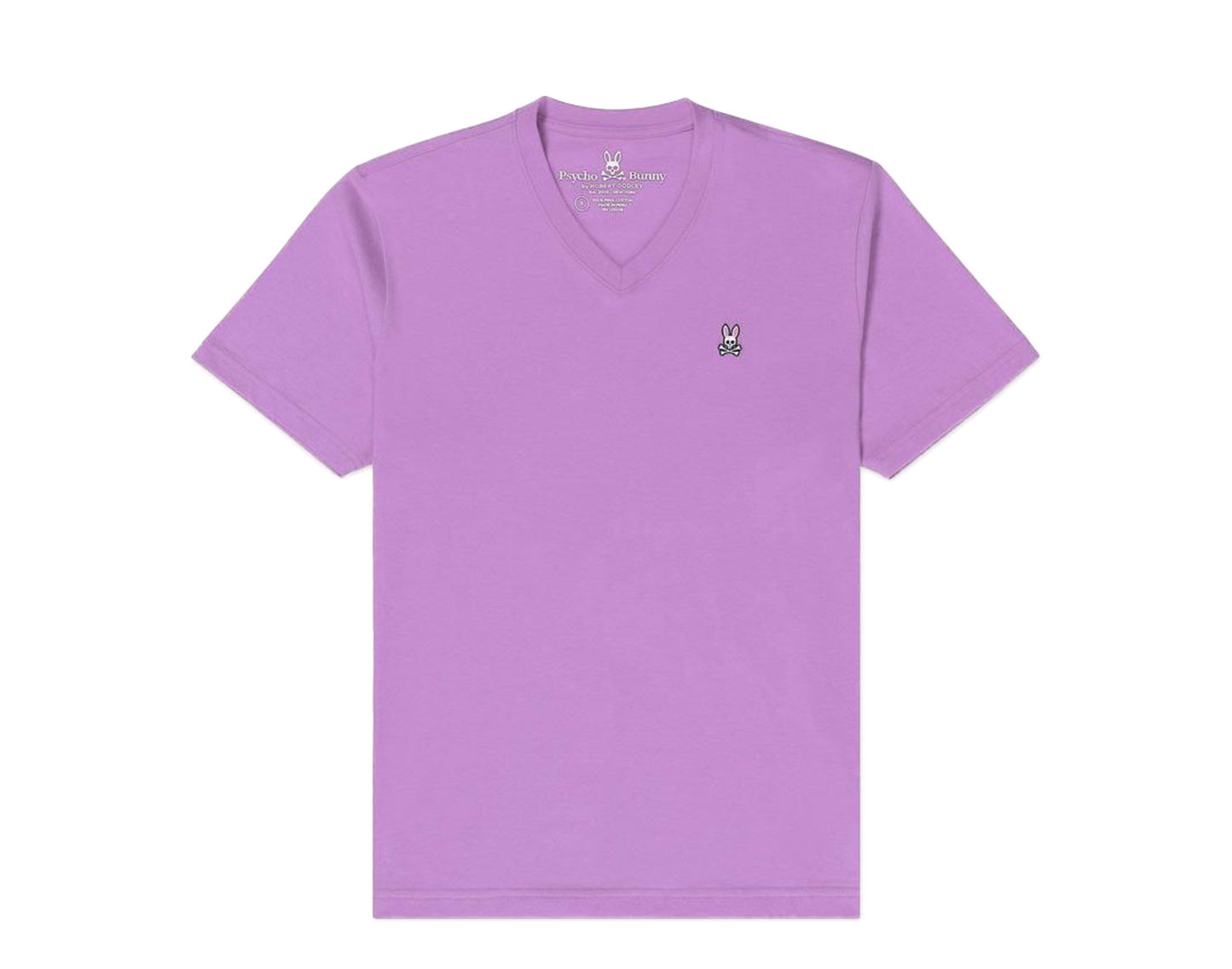 Psycho Bunny Classic V-Neck Helio Purple Men's Tee Shirt B6U100J1PC-LIO
