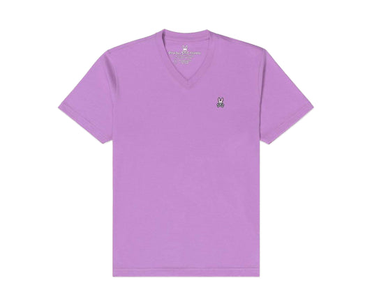 Psycho Bunny Classic V-Neck Helio Purple Men's Tee Shirt B6U100J1PC-LIO