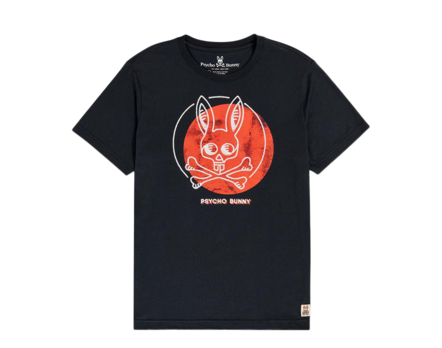 Psycho Bunny Chantry Graphic Navy/Orange Men's Tee Shirt B6U160L1PC-NVY