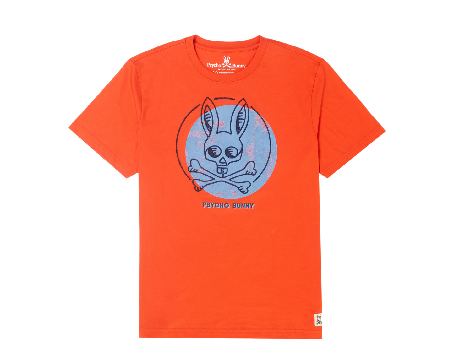 Psycho Bunny Chantry Graphic Pimento/Blue Men's Tee Shirt B6U160L1PC-PIM