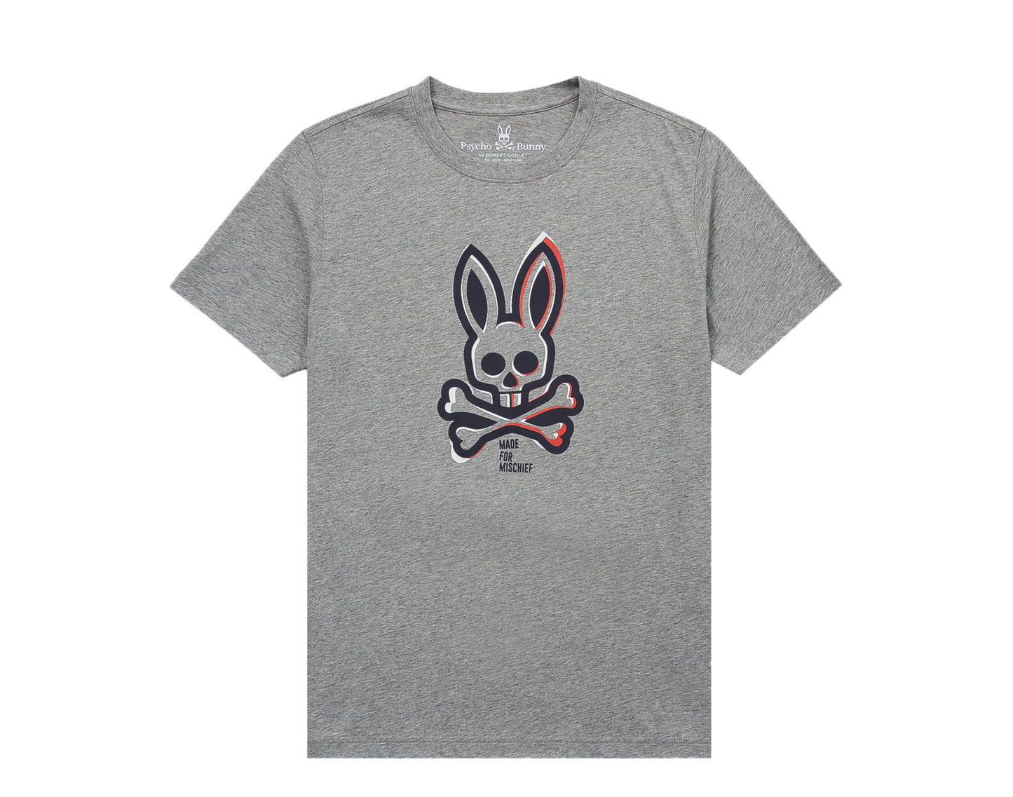 Psycho Bunny Loyn Graphic Heather Grey Men's Tee Shirt B6U297E1PC-HGY