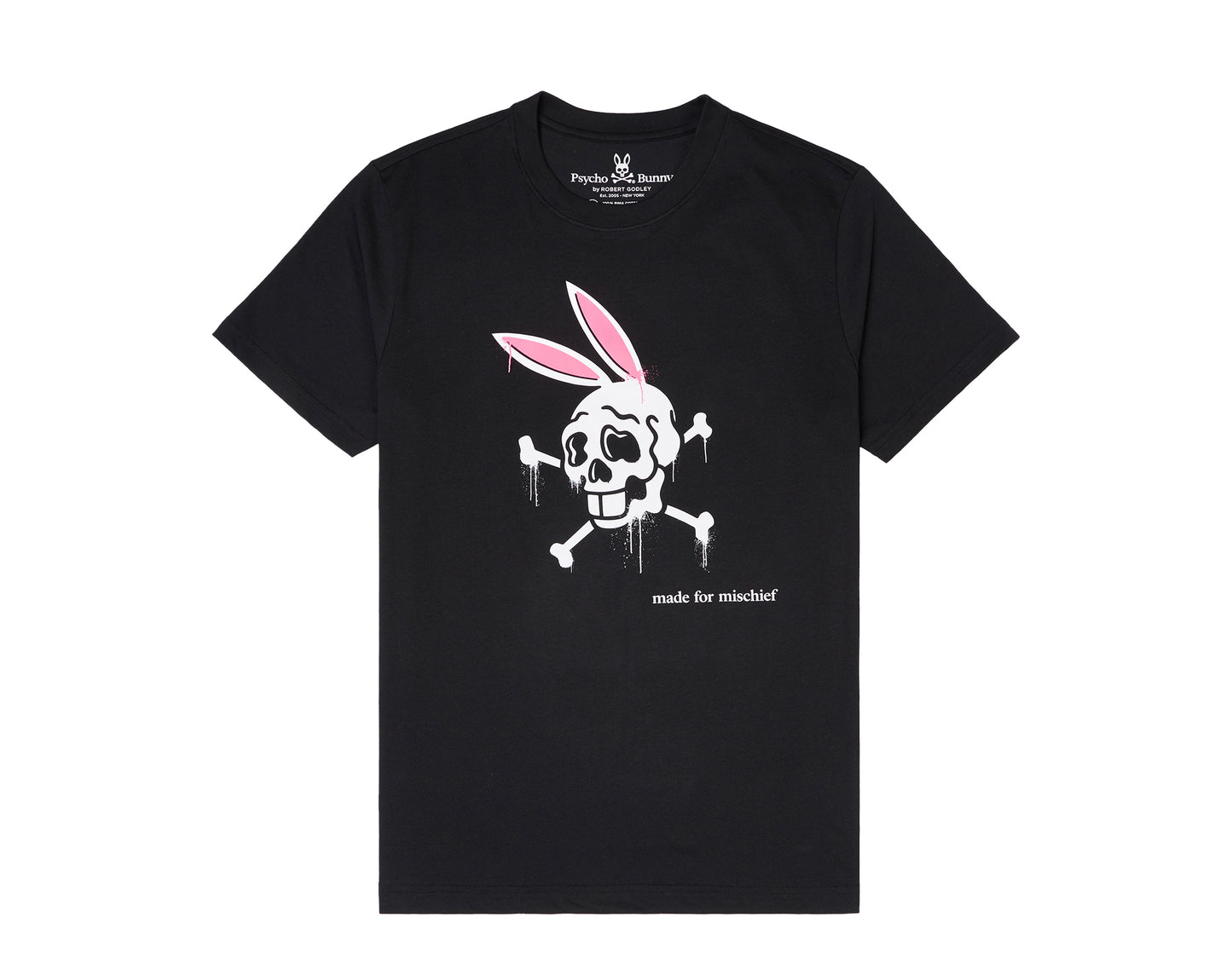 Psycho Bunny Gorton Skull Graphic Seaport Black Men's Tee Shirt B6U368F1PC-BLK