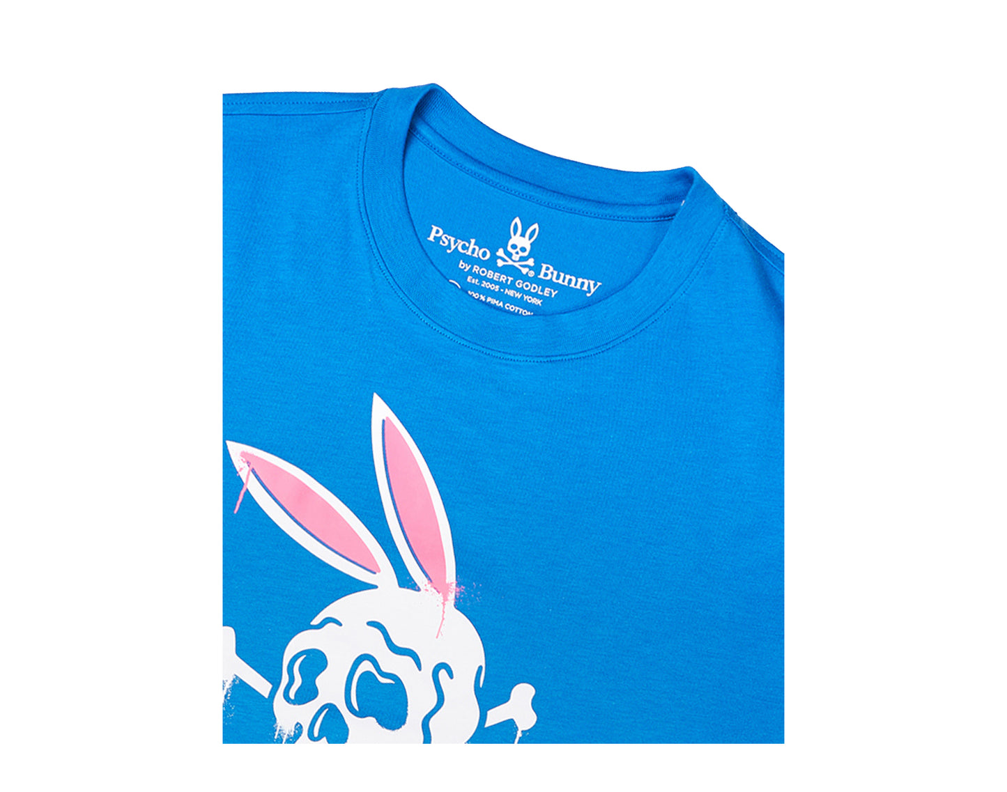 Psycho Bunny Gorton Skull Graphic Seaport Blue Men's Tee Shirt B6U368F1PC-SPR