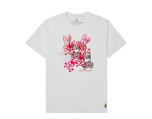 Psycho Bunny Hallam Graphic White/Red Men's Tee Shirt B6U369F1PC-WHT