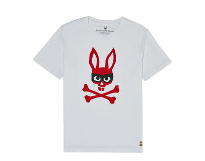 Psycho Bunny Mischief Zorro Bunny Graphic White Men's Tee Shirt B6U526G1PC-WHT