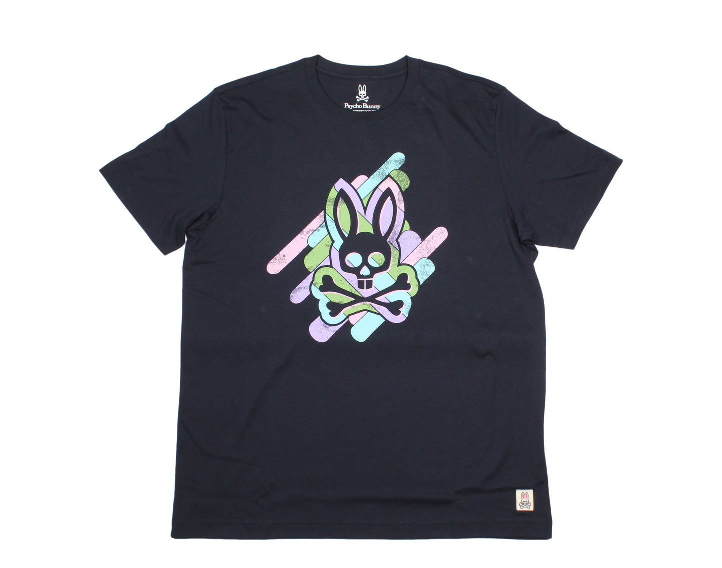 Psycho Bunny Printed Graphic Navy Blue Men's Tee Shirt B6U618F1PC-NVY