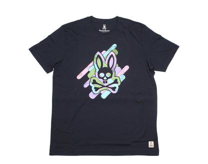 Psycho Bunny Printed Graphic Navy Blue Men's Tee Shirt B6U618F1PC-NVY