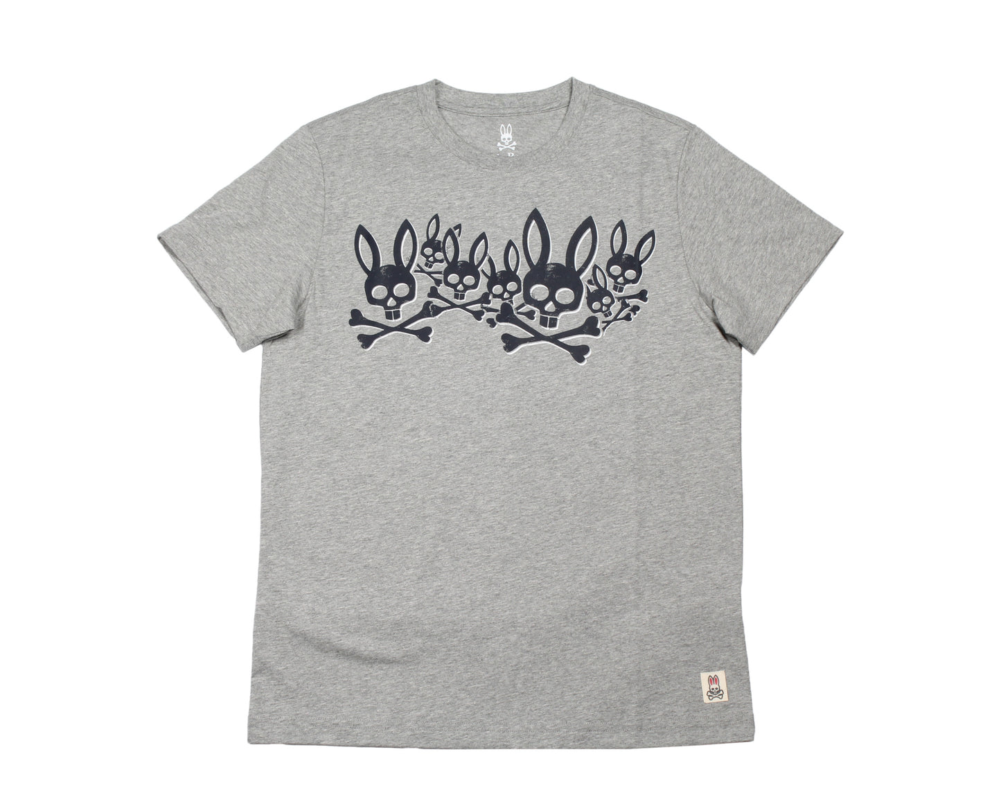 Psycho Bunny Printed Graphic Heather Grey Men's Tee Shirt B6U623F1PC-HGY