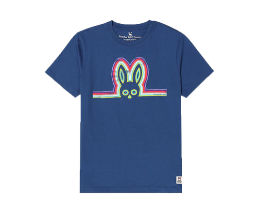 Psycho Bunny Solebay Graphic Prussian Blue/Multi Men's Tee Shirt B6U764J1PC-PRU