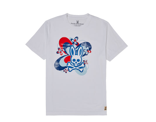 Psycho Bunny Connaught Graphic White/Multi Men's Tee Shirt B6U786J1PC-WHT