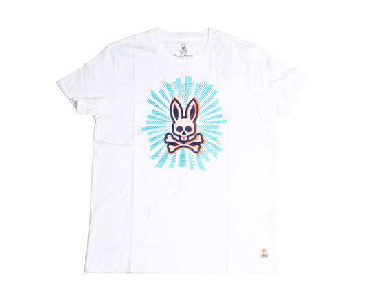 Psycho Bunny Graphic White Men's Tee Shirt B6U819G1PC-WHT