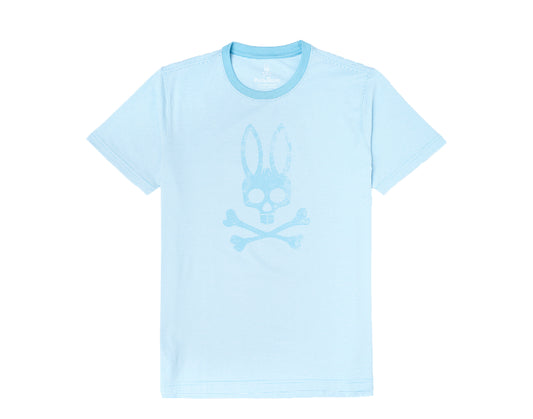 Psycho Bunny Micro Stripe Printed Sky Blue Men's Tee Shirt B6U911A1PC-SKY