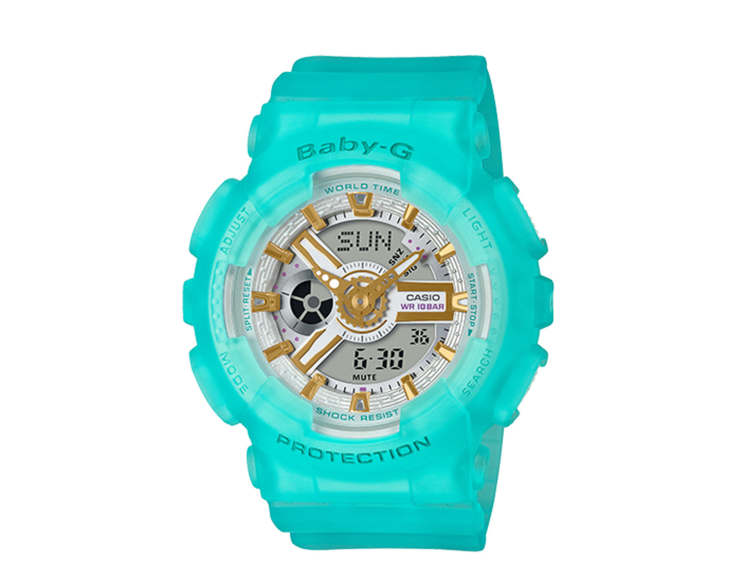 Casio G-Shock Baby-G BA110 Sea Glass Analog-Digital Resin Blue Watch BA110SC-2A