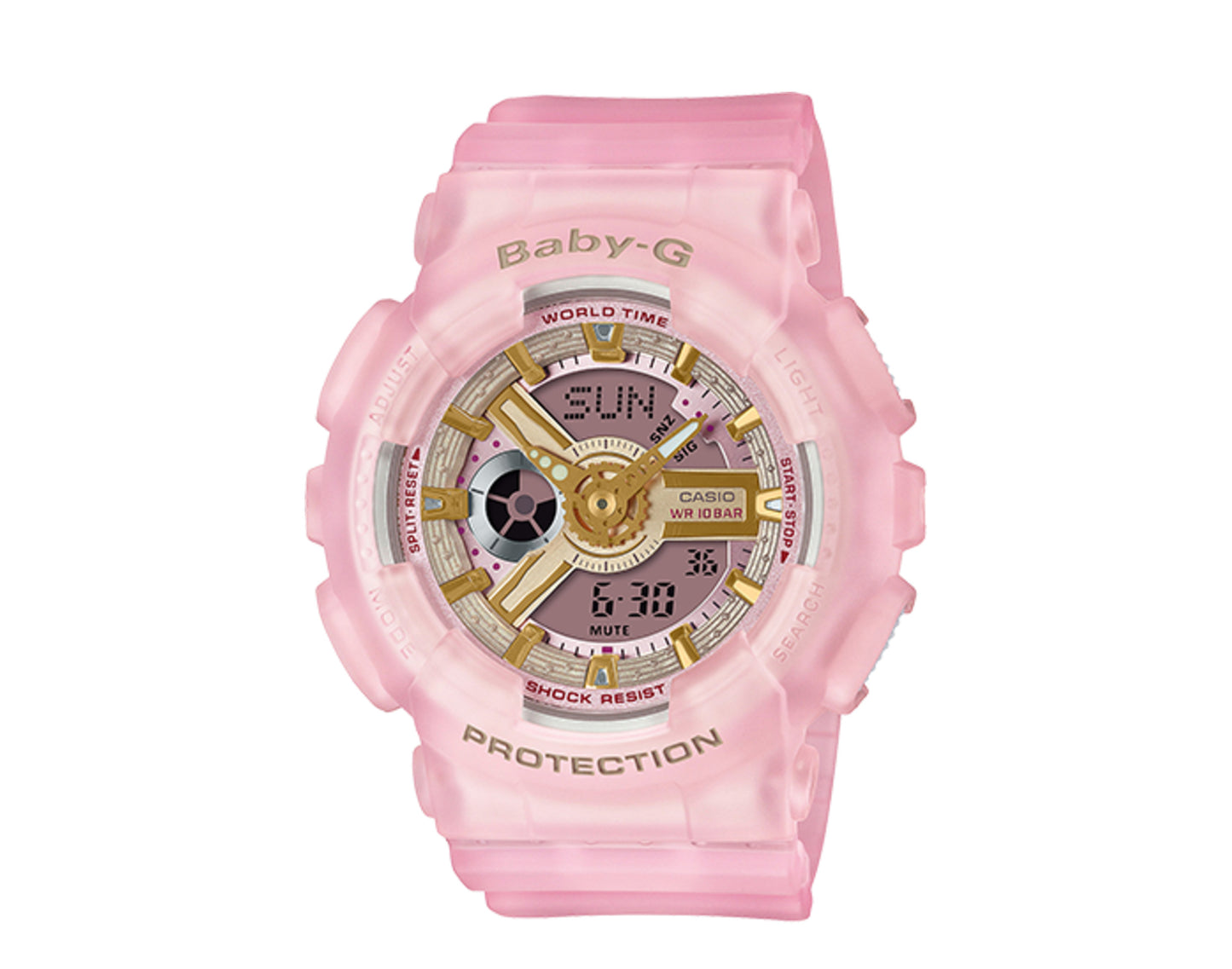 Casio G-Shock Baby-G BA110 Sea Glass Analog Digital Resin Pink Watch BA110SC-4A