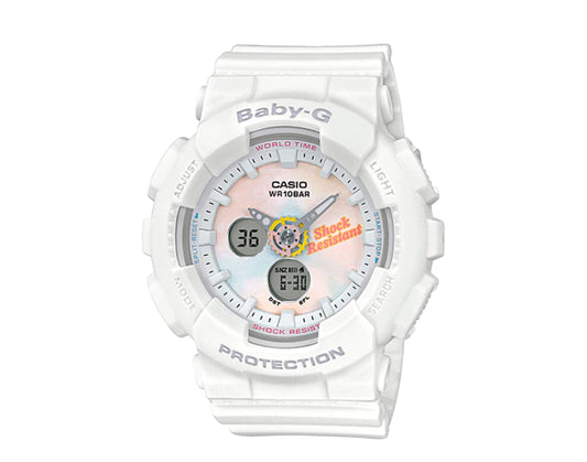 Casio G-Shock Baby-G Tie-Dye Analog-Digital White Women's Watch BA120T-7A