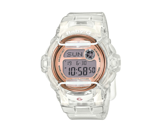 Casio G-Shock Baby-G BG169 Analog Resin Clear/Rose Gold Women's Watch BG169G-7B