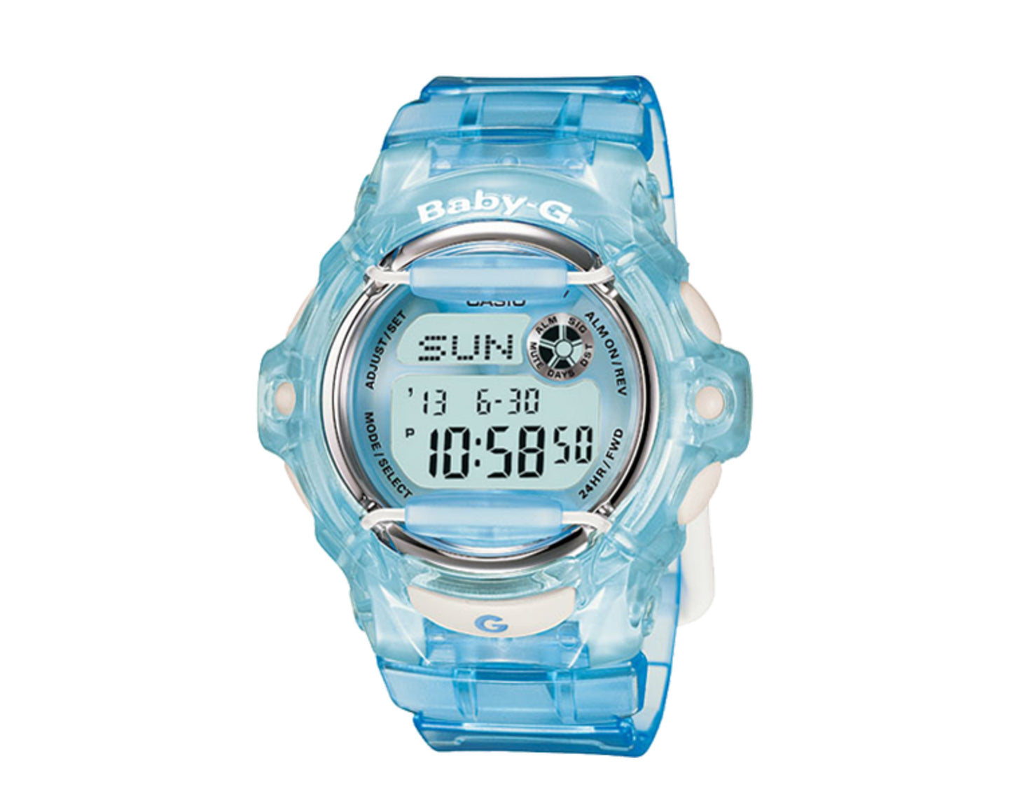 Casio G-Shock Baby-G BG169 Digital Resin Clear Blue Women's Watch BG169R-2