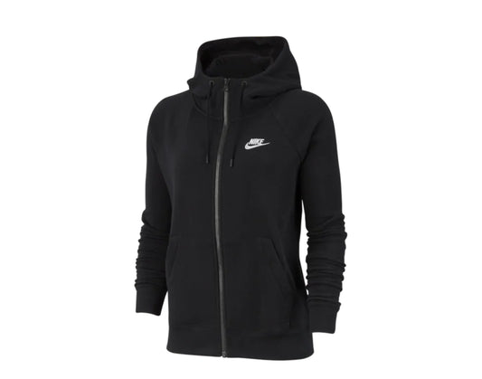 Nike Sportswear Essential Full-Zip Fleece Black/White Women's Hoodie BV4122-010