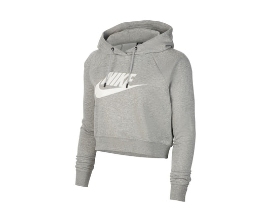 Nike Sportswear Essential Cropped Grey/White Women's Hoodie CJ6327-063