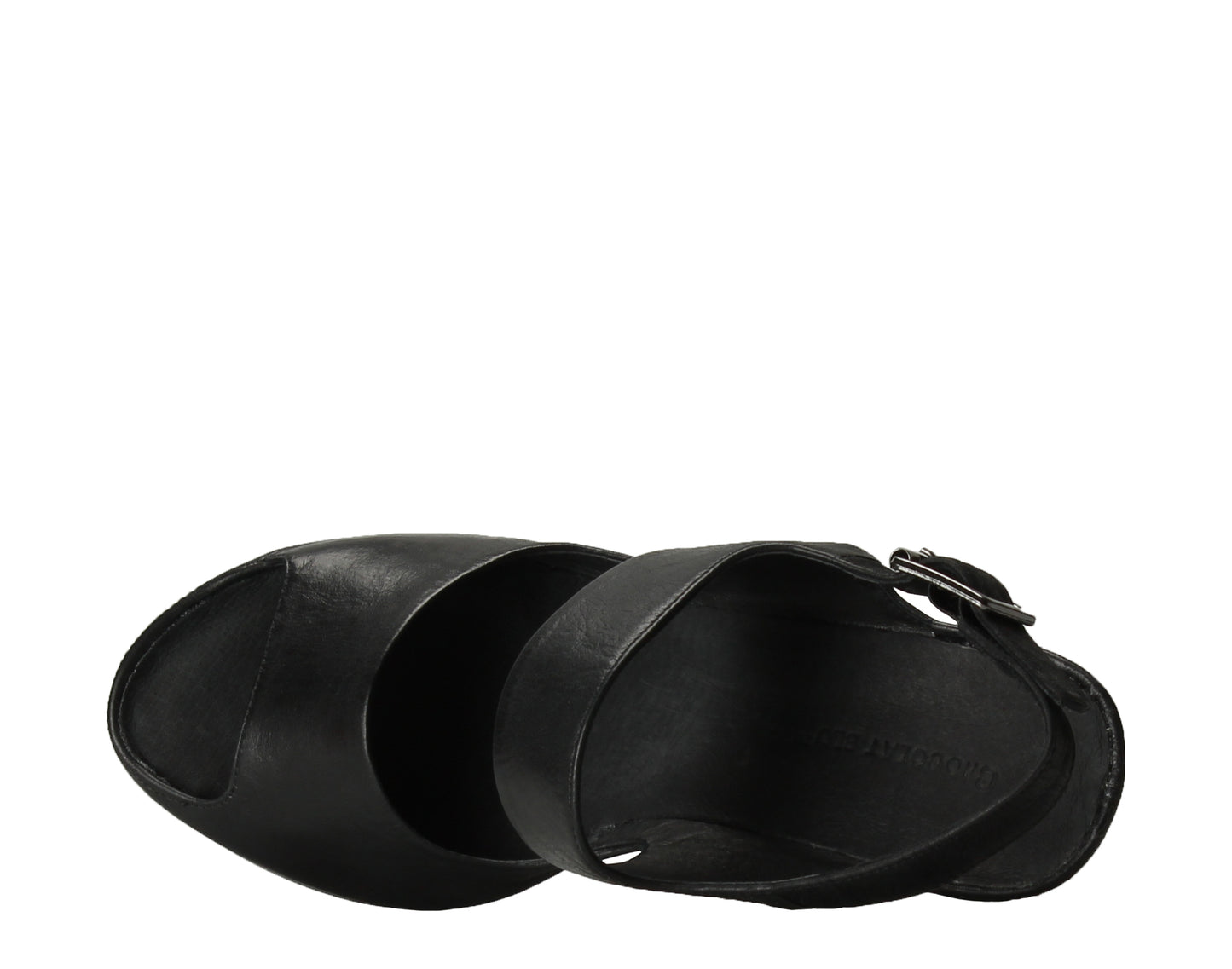 Chocolat Blu Cortez Wedge Black Women's Sandals Cortez-BLACKLEATHER