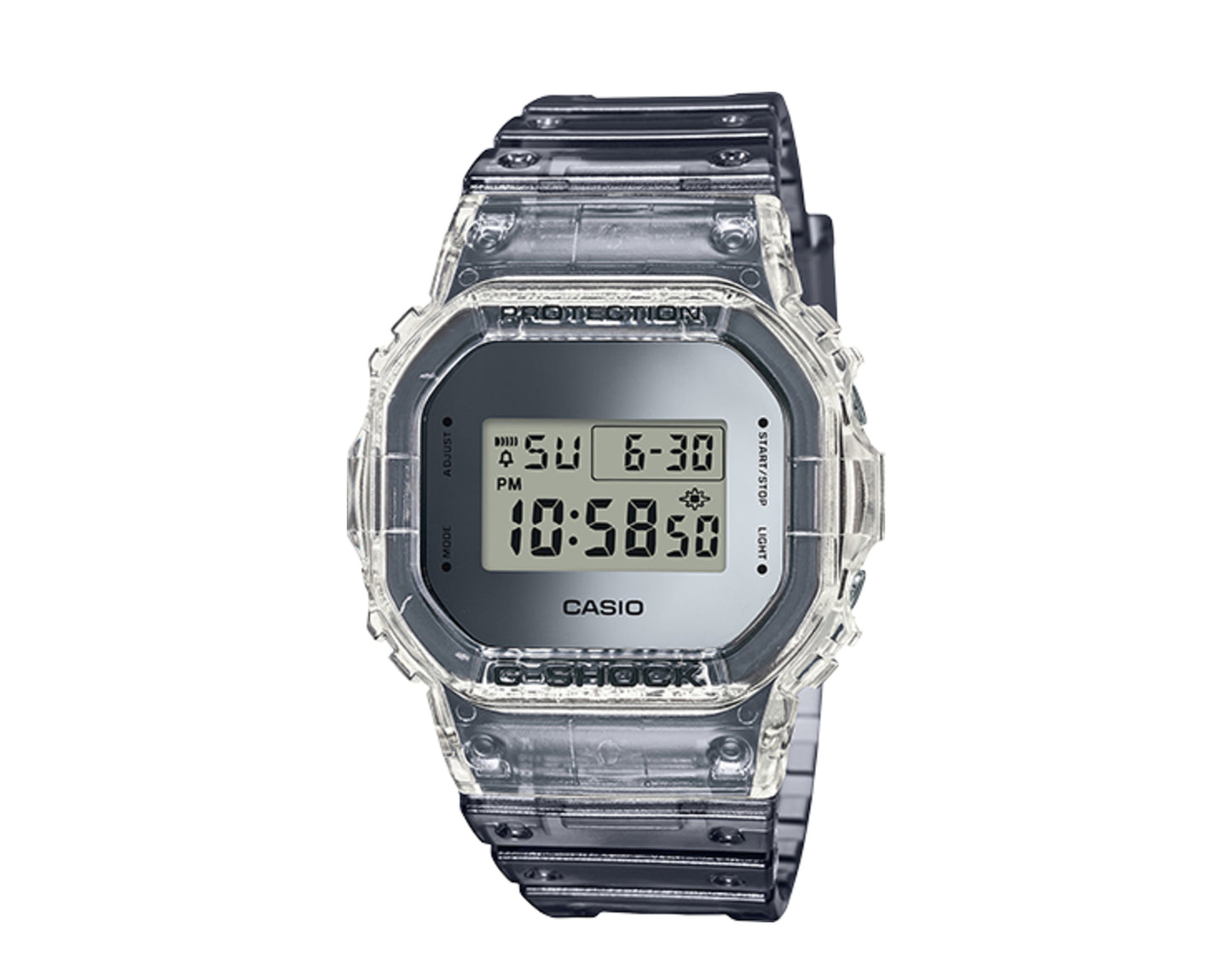 Casio G-Shock DW5600 Skeleton Digital Resin Clear/Silver Men's Watch DW5600SK-1