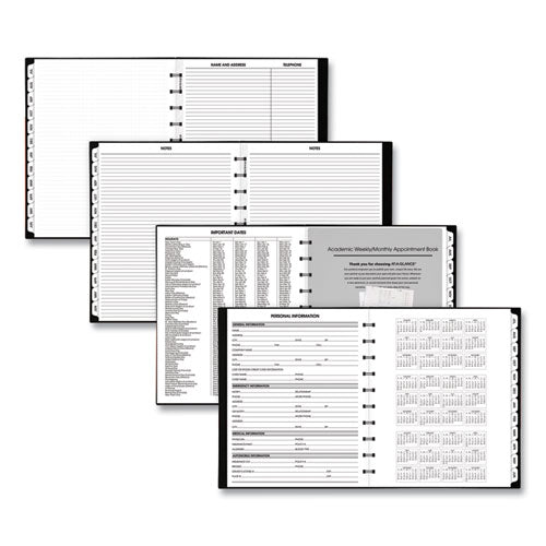 AT-A-GLANCE Move-A-Page Academic Weekly-Monthly Planners, 11 x 9, Black, 2021-2022 70957E05