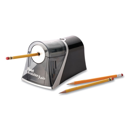 Westcott iPoint Evolution Axis Pencil Sharpener, AC-Powered, 4.25 x 7 x 4.75, Black-Silver 15510