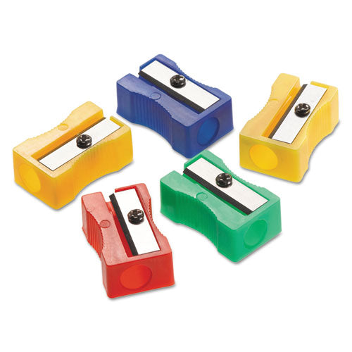 Westcott One-Hole Manual Pencil Sharpeners, 4 x 2 x 1, Assorted Colors, 24-Pack 15993