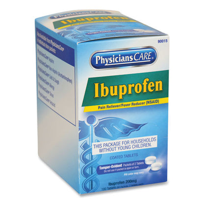 PhysiciansCare Ibuprofen Medication, Two-Pack, 200mg, 50 Packs-Box 90015-002