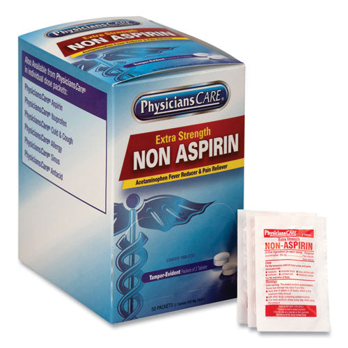 PhysiciansCare Non Aspirin Acetaminophen Medication, Two-Pack, 50 Packs-Box 90016-002